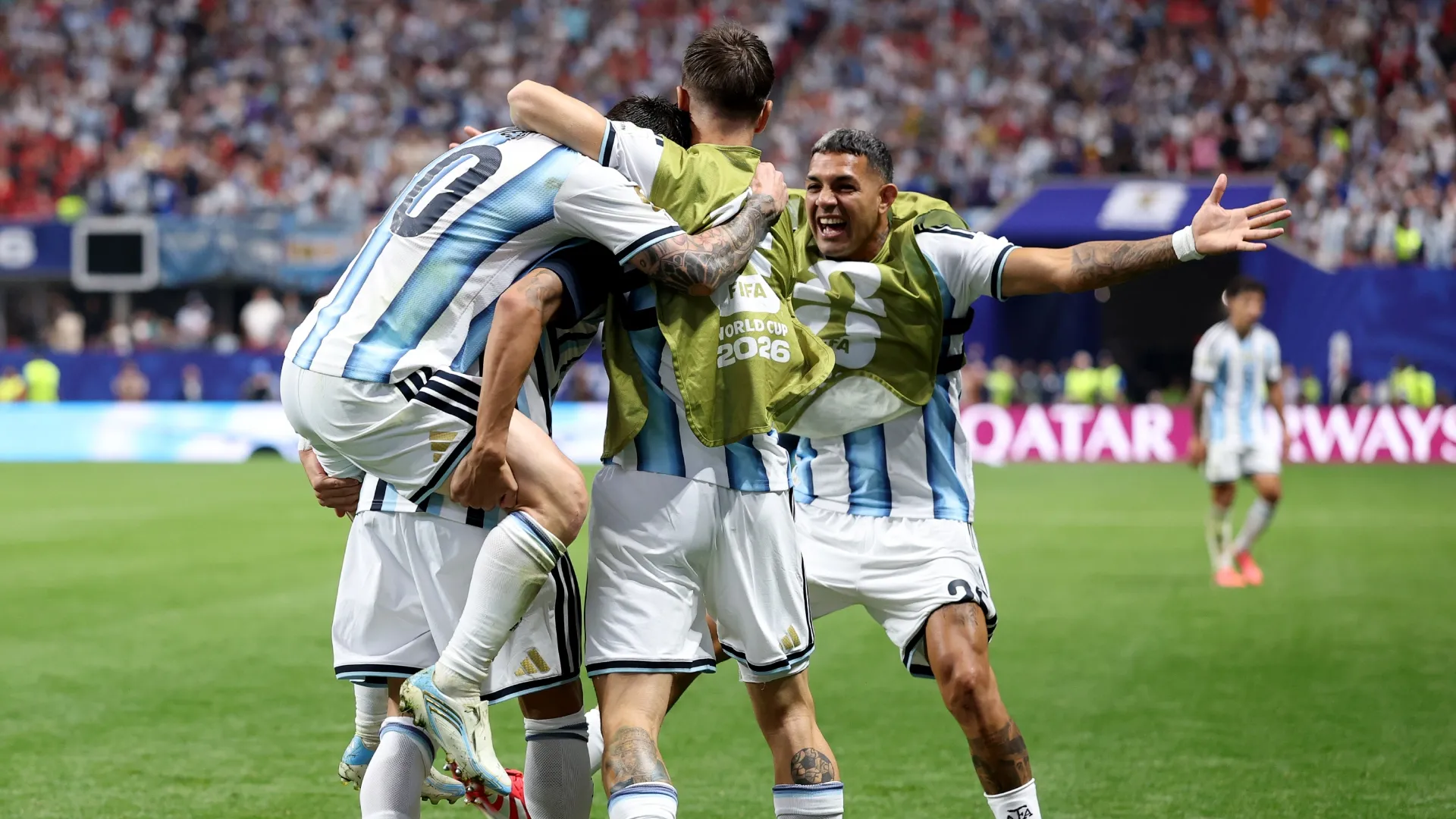 Argentina national team celebrates goal