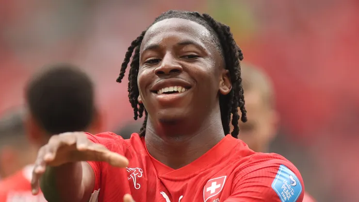 Johan Manzambi #9 of Switzerland.