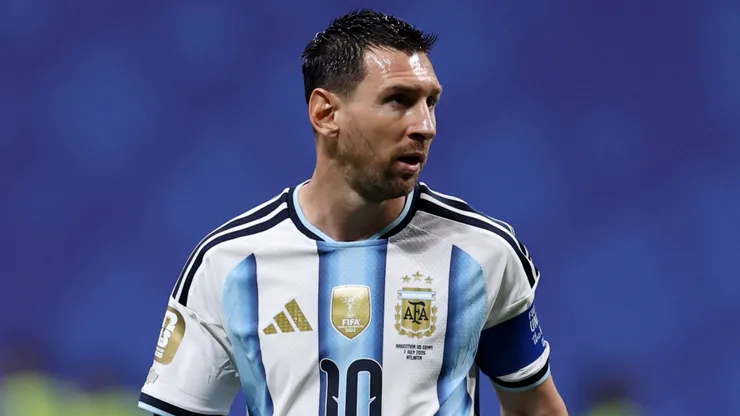 Lionel Messi #10 of Argentina looks on during the FIFA World Cup 2026 Round of 16 match.
