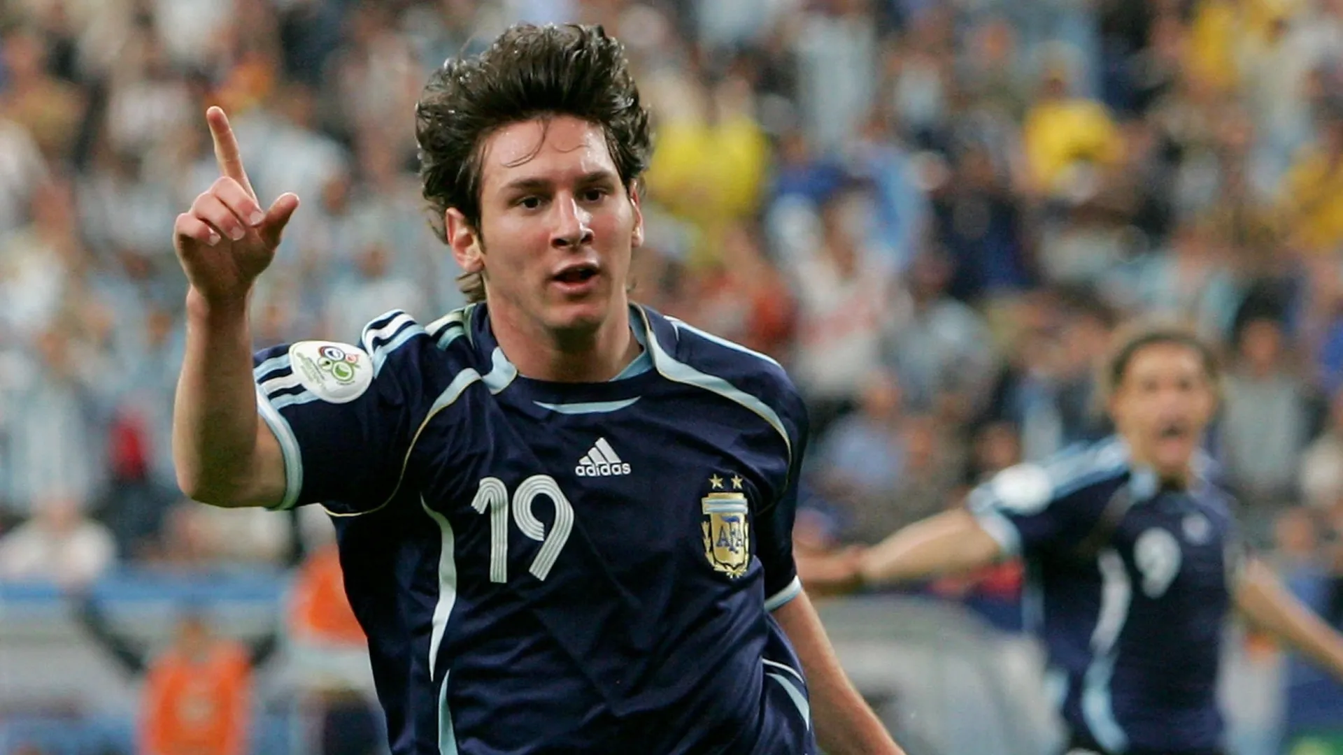 Lionel Messi celebrates his goal
