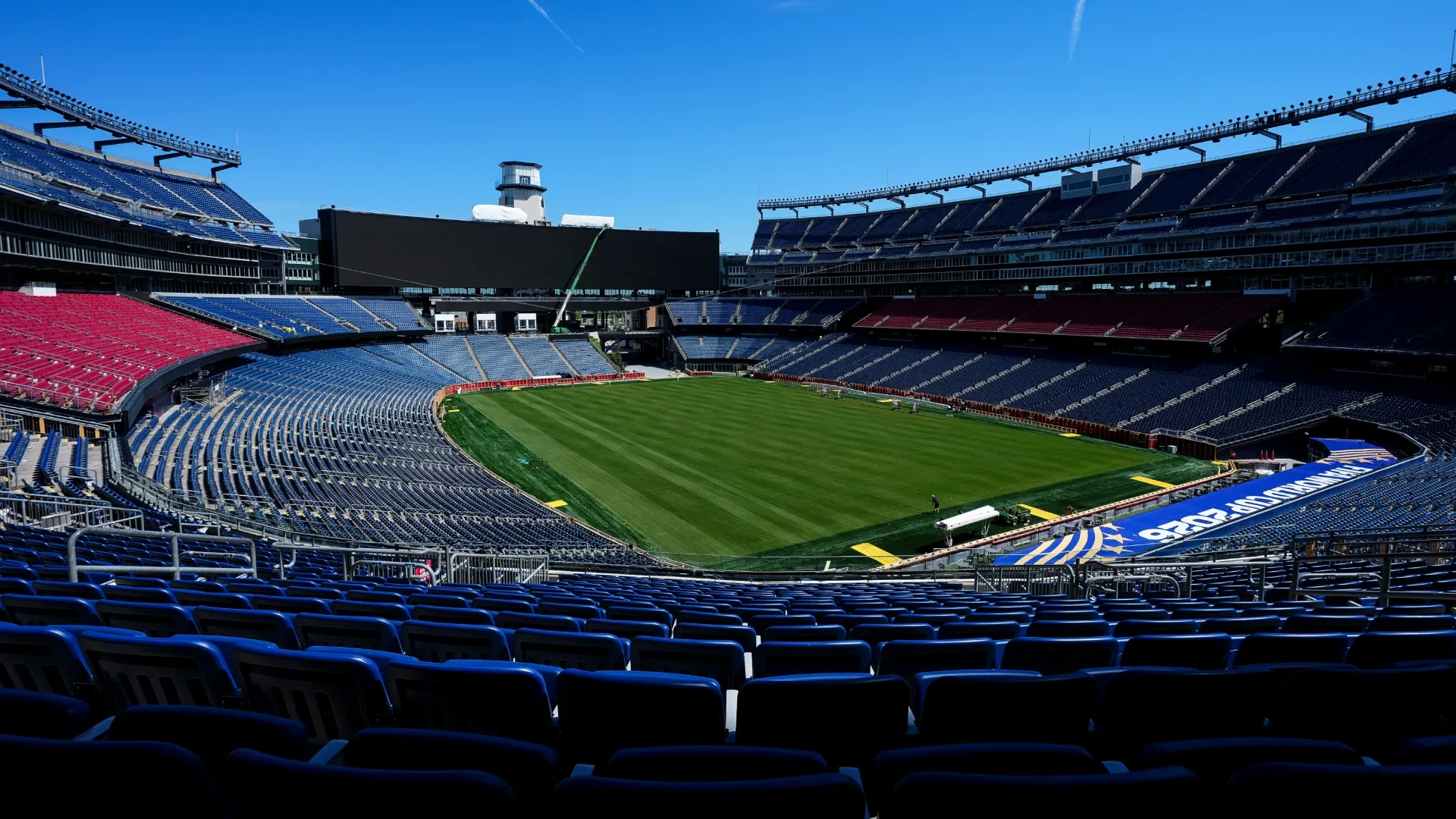 A general view of the field preparations inside Boston Stadium (Source: Michael Owens/Getty Images)
