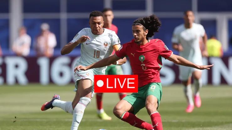 Kyliam Mbappe of France and Ayyoub Bouaddi of Morocco.