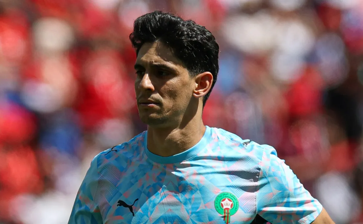 Yassine Bounou after saving Kylian Mbappe penalty