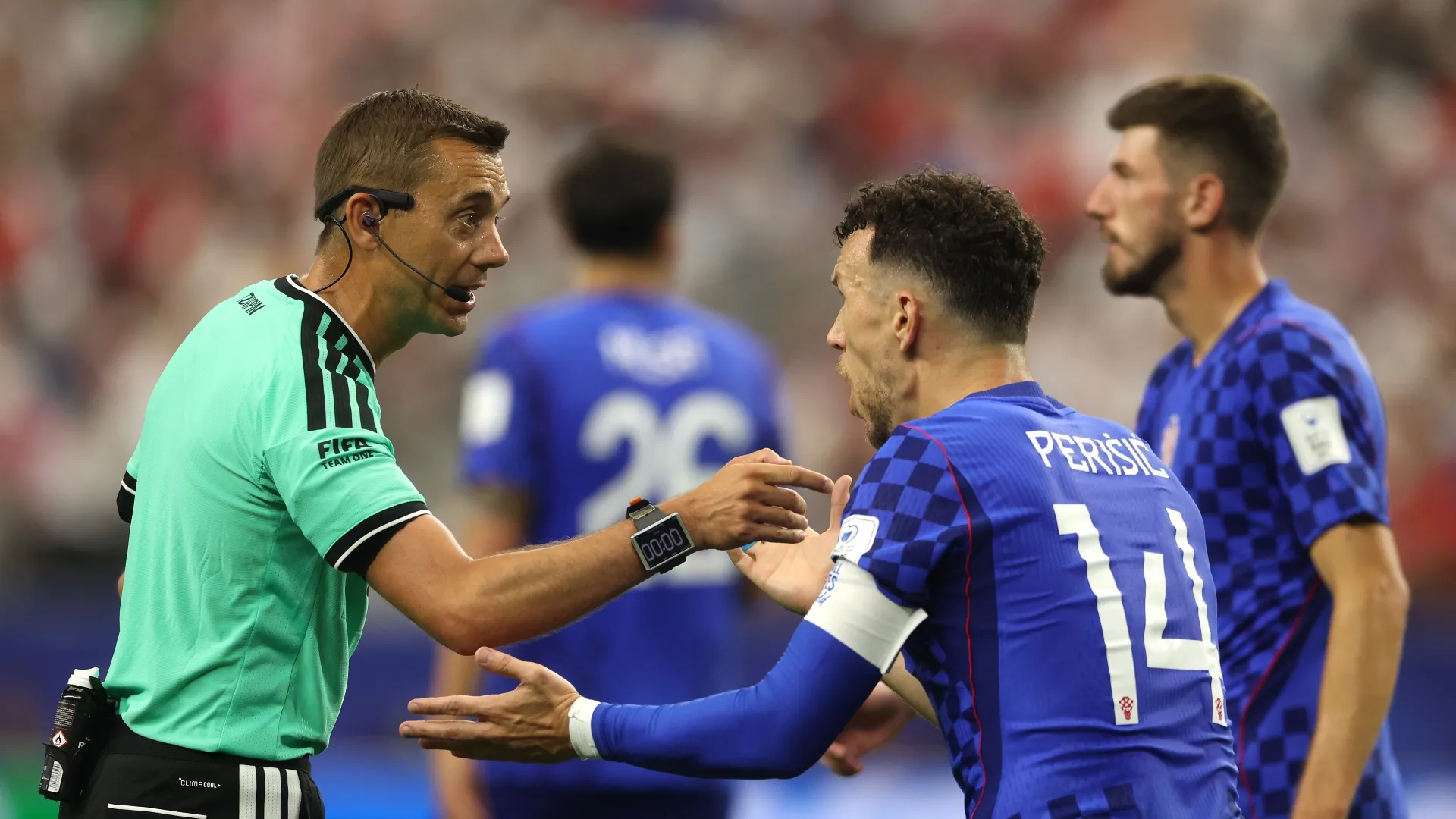 Clement Turpin with Croatian players
