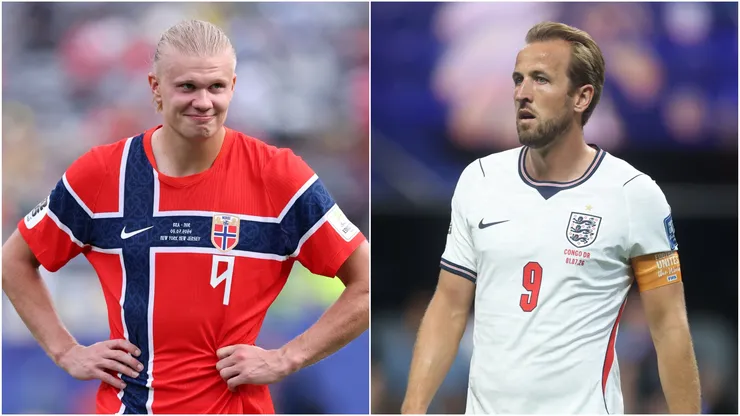 Erling Haaland (L) Harry Kane (R).