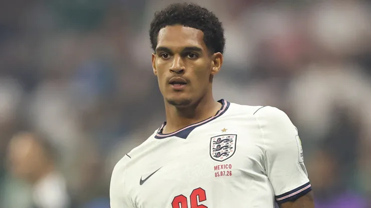 Jarell Quansah #26 of England during the FIFA World Cup 2026 Round Of 16 match.