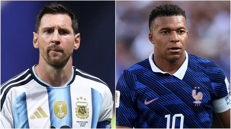 Lionel Messi of Argentina (left) and Kylian Mbappe of France.