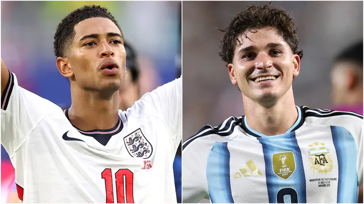 Jude Bellingham of England and Julian Alvarez of Argentina.
