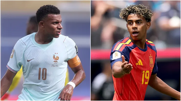 Kylian Mbappe (L) Lamine Yamal (R).