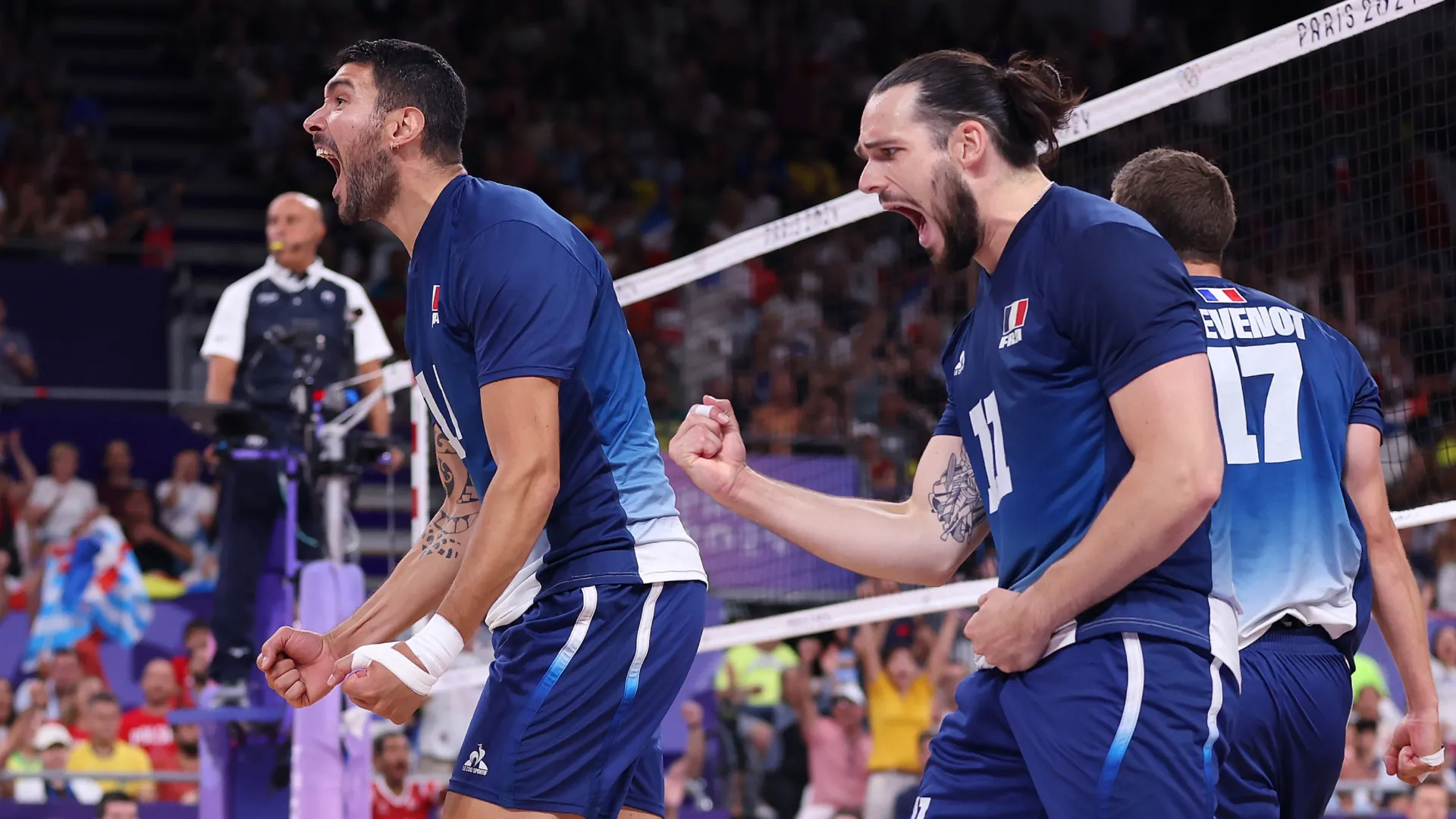 Nicolas le Goff #14 and Antoine Brizard #11 of Team France – Sarah Stier/Getty Images