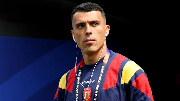 Pedro Porro #12 of Spain inspects the pitch before the FIFA World Cup 2026 Quarter Final match.