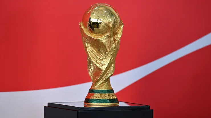 View of the World Cup trophy, as part of the FIFA Trophy Tour