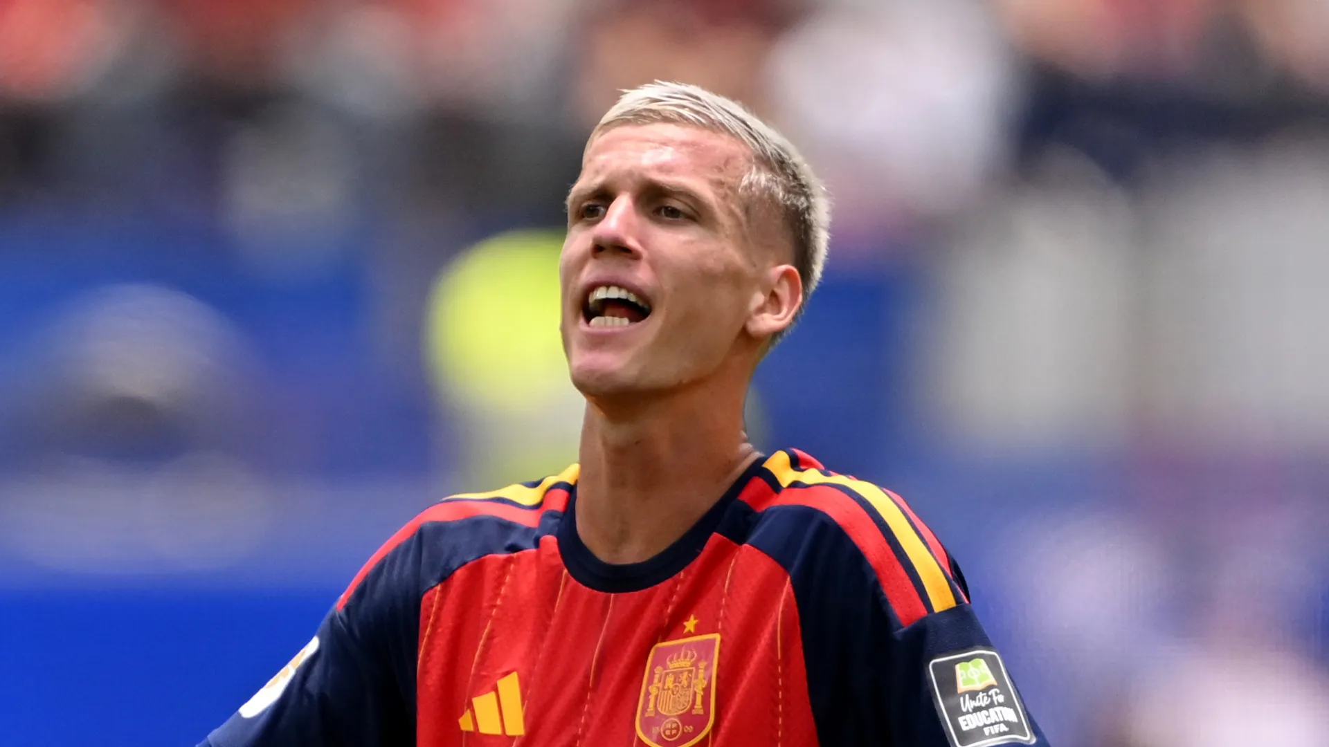Dani Olmo #10 of Spain.