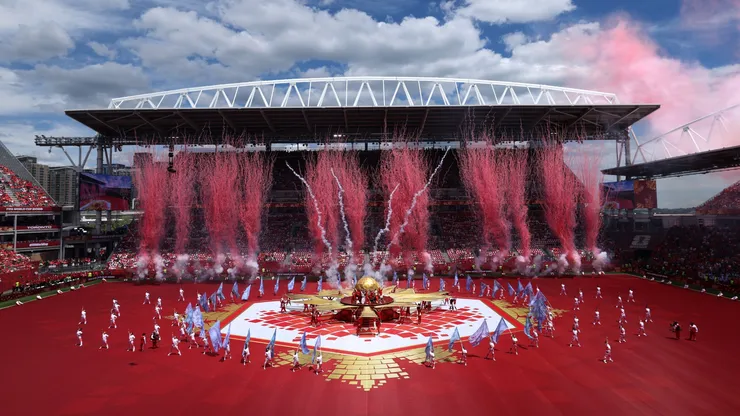 A general view as Elyanna and Jessie Reyez perform during the Opening Ceremony before the FIFA World Cup 2026 Group B match