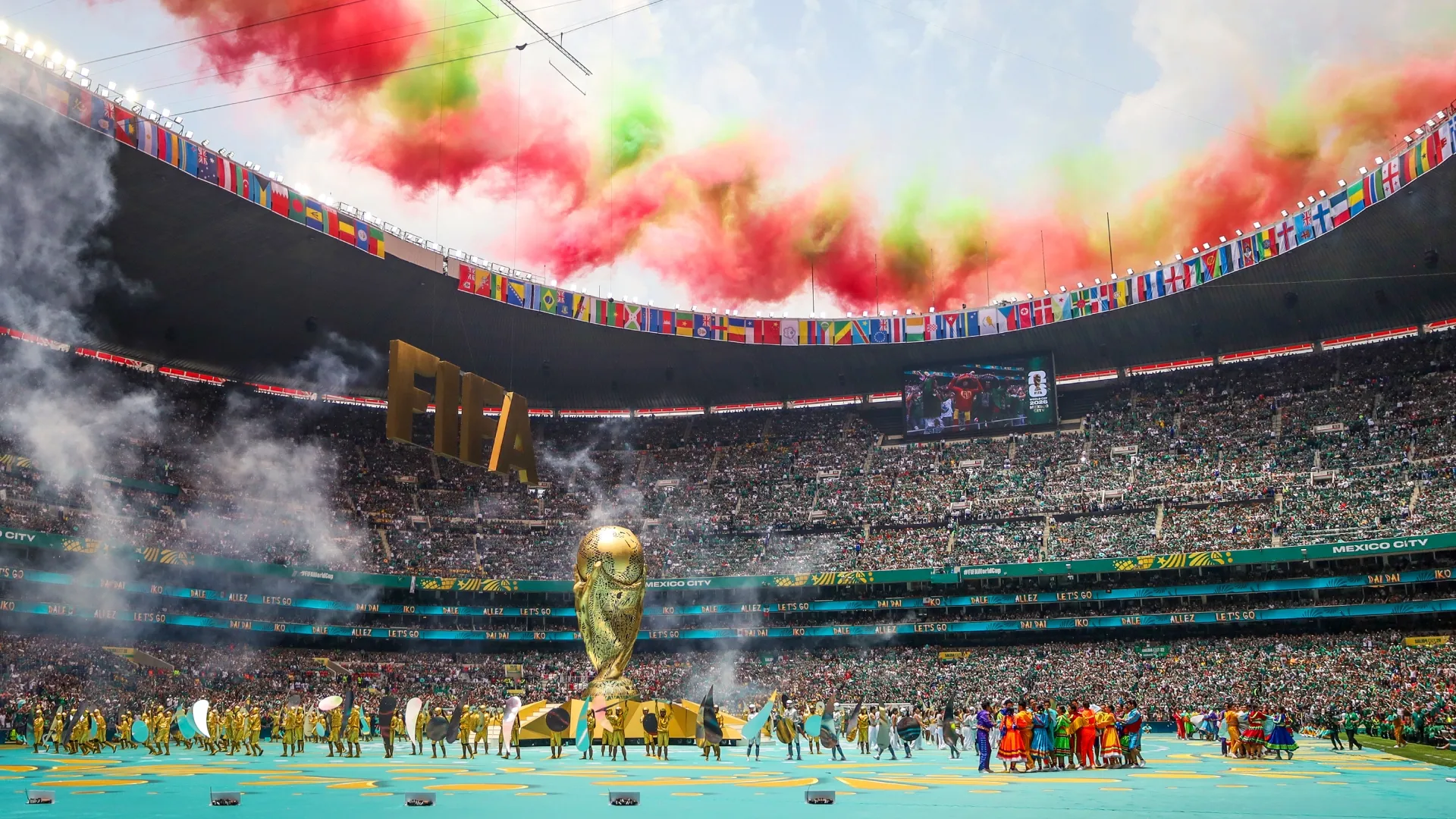 Fireworks display during the Opening Ceremony ahead of the FIFA World Cup 2026 Group A match (Source: Angel Delgado/Getty Images)