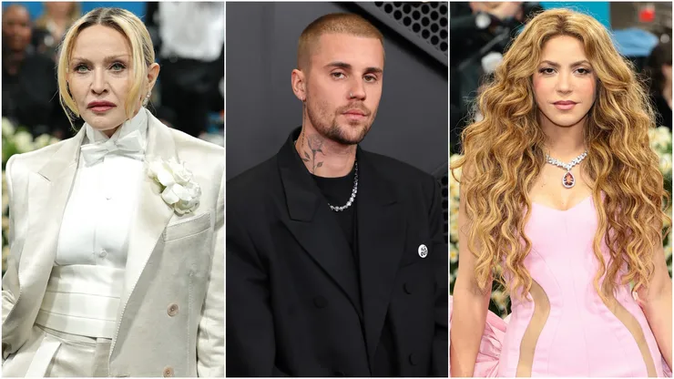 Madonna, Justin Bieber and Shakira