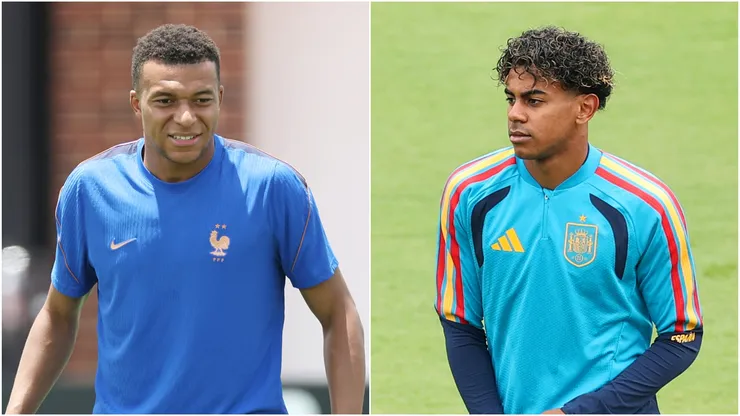 Kylian Mbappe (L) Lamine Yamal (R).