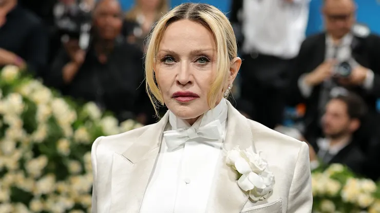 Madonna attends the 2025 Met Gala Celebrating "Superfine: Tailoring Black Style"