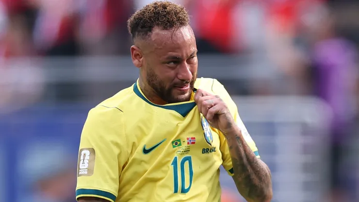 Neymar Jr #10 of Brazil reacts after the 1-2 loss during the FIFA World Cup 2026 Round of 16 match.
