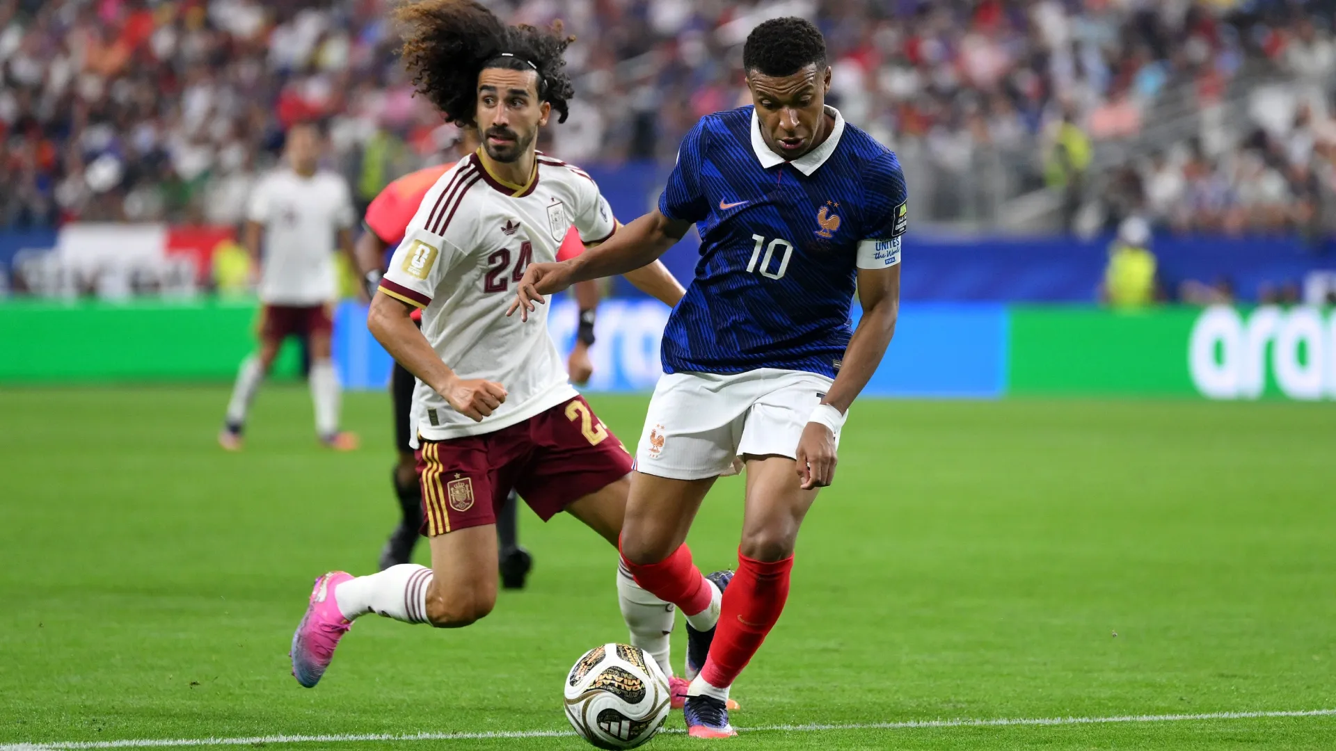 Kylian Mbappe #10 of France controls the ball. David Ramos/Getty Images