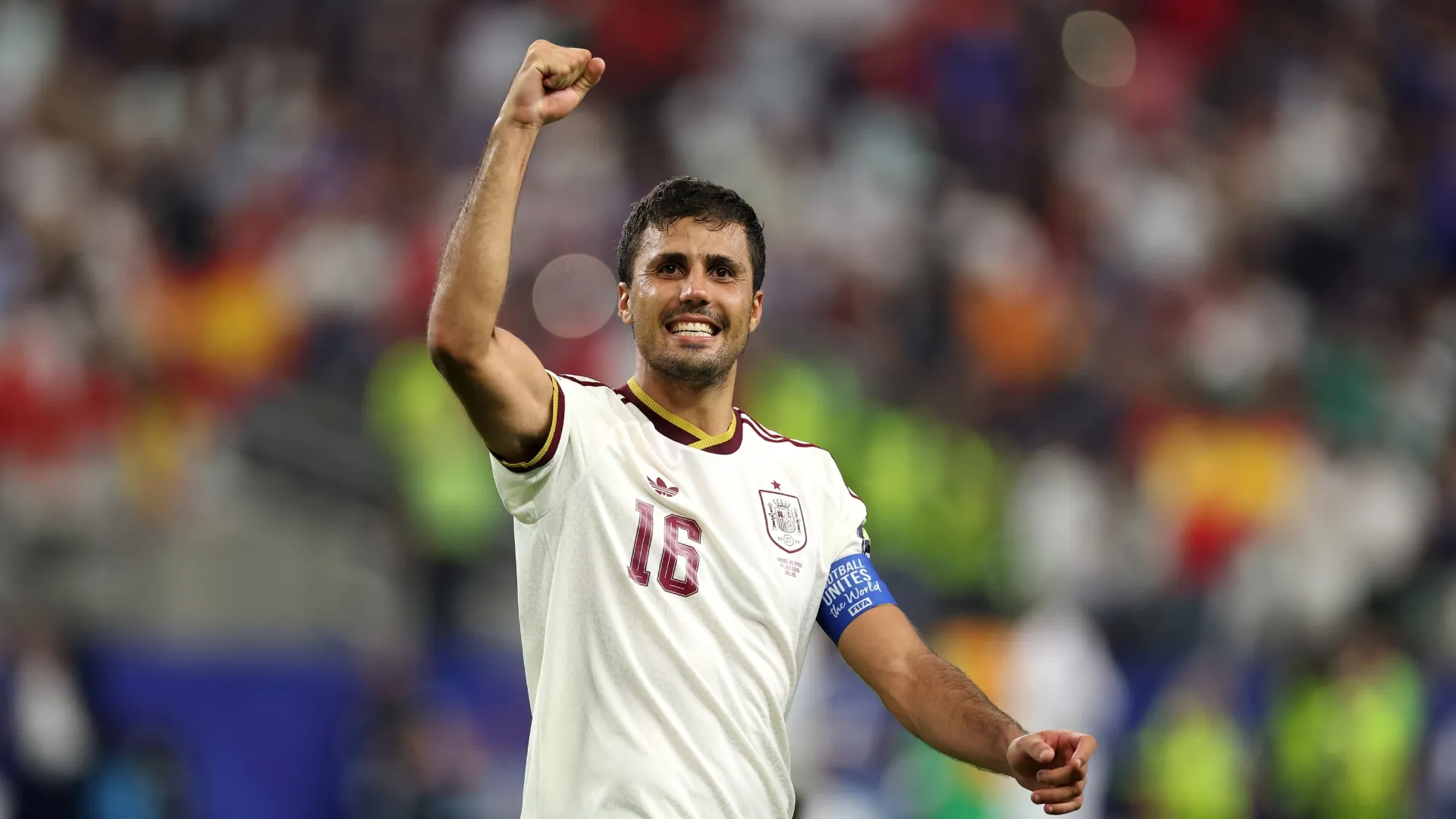 Rodri #16 of Spain after win over France.