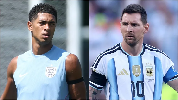 Jude Bellingham (L) Lionel Messi (R).