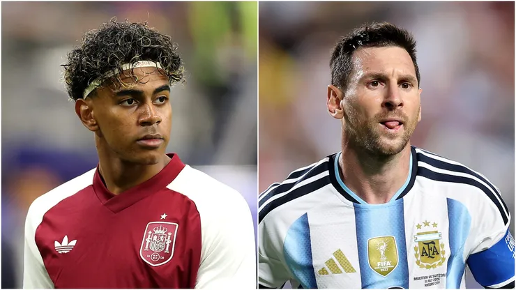 Lamine Yamal of Spain and Lionel Messi of Argentina.