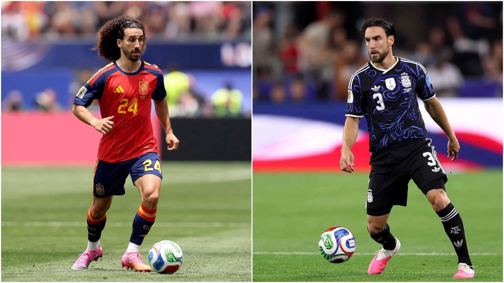 Marc Cucurella (left) and Nicolas Tagliafico.