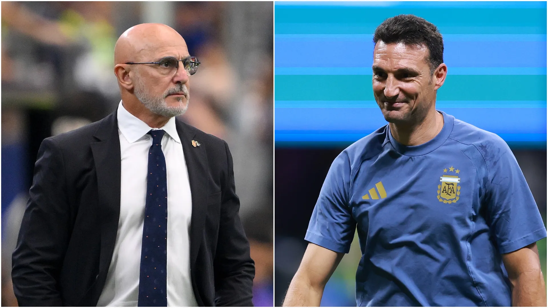 Luis de la Fuente (left) and Lionel Scaloni.