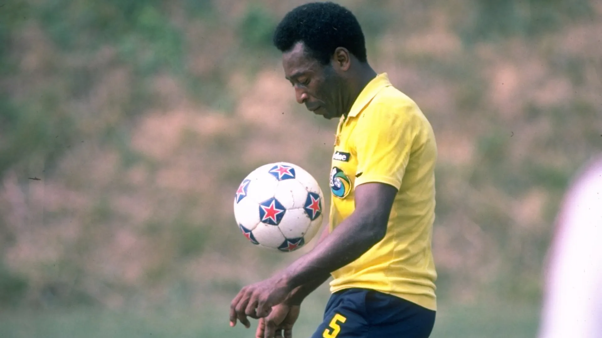 Pele of Brazil in action during a training session.  Allsport UK /Allsport
