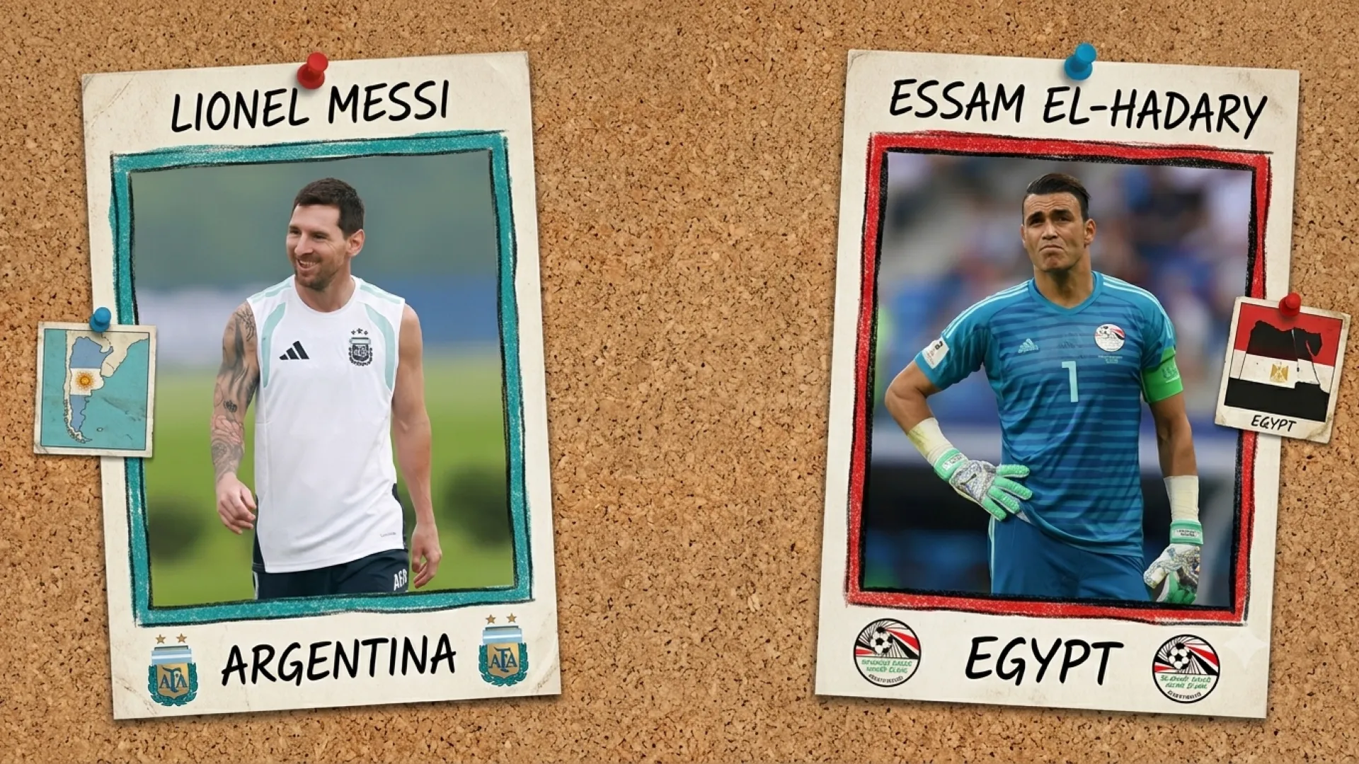 Messi and El-Hadary (Getty Images, Collage by Gemini AI)