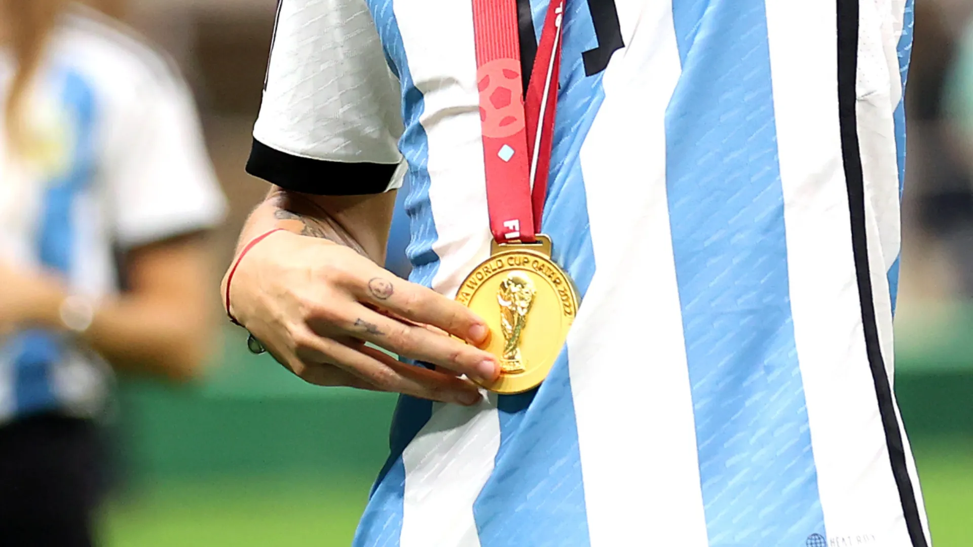 A look at Angel Di Maria's World Cup gold medal after Qatar 2022.