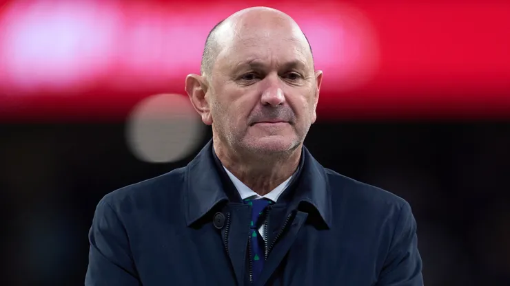 Rafael Louzan, President of the Spanish Football Federation looks on.