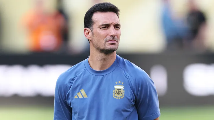 Lionel Scaloni, Head Coach of Argentina, reacts after the 0-1 loss during the FIFA World Cup 2026 Final.