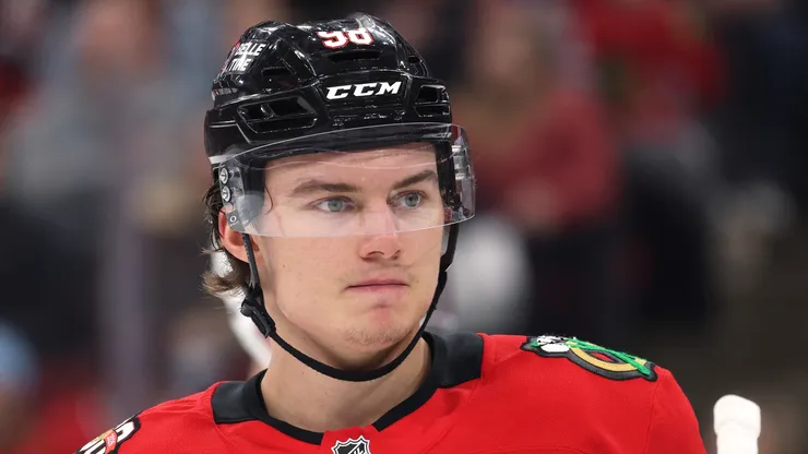 Connor Bedard #98 of the Chicago Blackhawks.