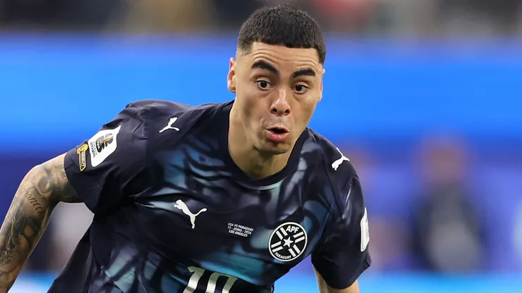Miguel Almiron #10 of Paraguay in action.