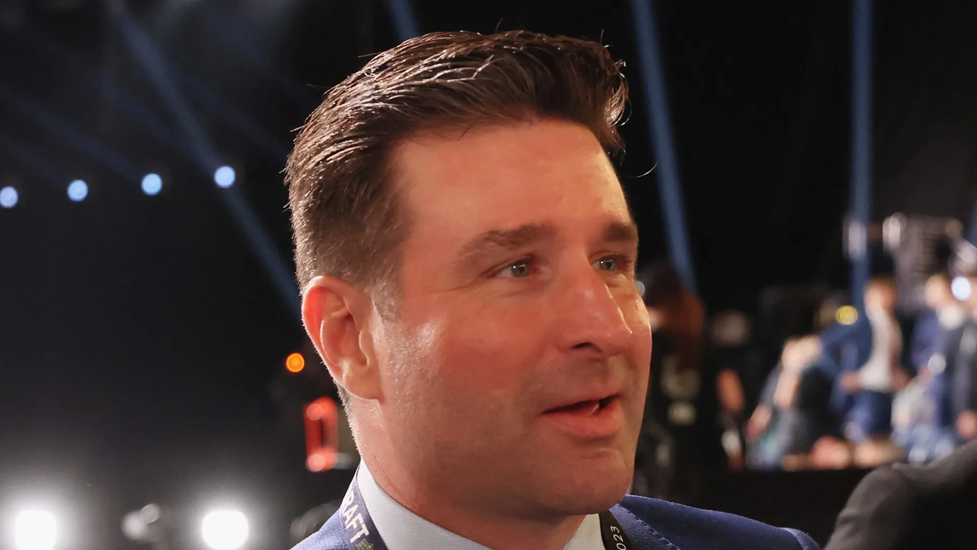 Chris Drury of the New York Rangers attends the 2023 NHL Draft at the Bridgestone Arena on June 28, 2023 in Nashville, Tennessee.
