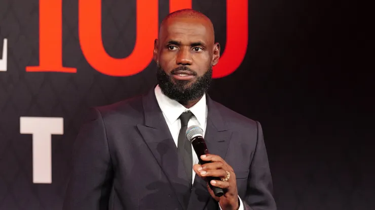LeBron James speaks onstage during the TIME100 Sports Gala.