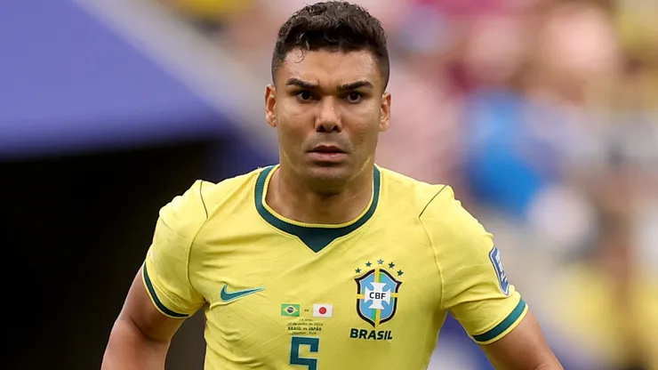 Casemiro #5 of Brazil runs with the ball.