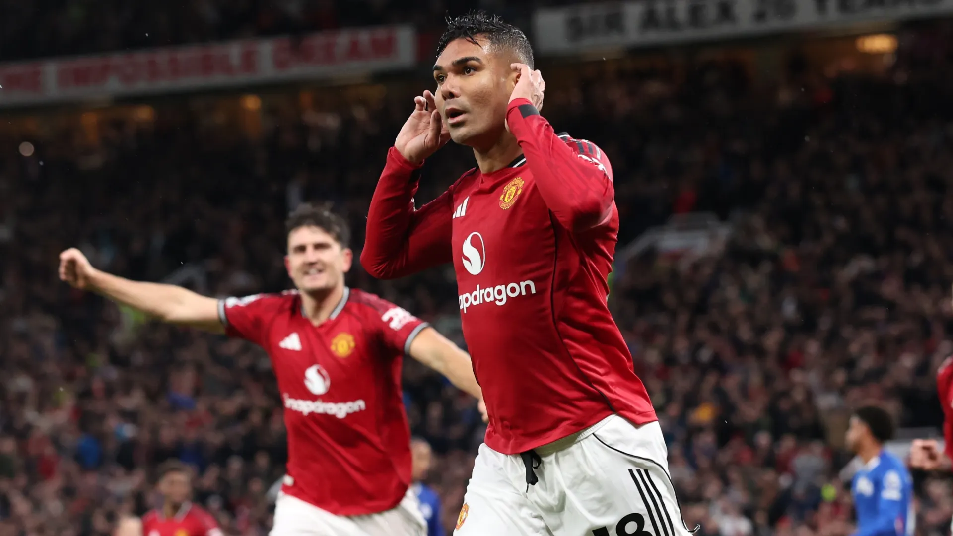 Casemiro of Manchester United celebrates scoring his team’s second goal. Alex Livesey/Getty Images
