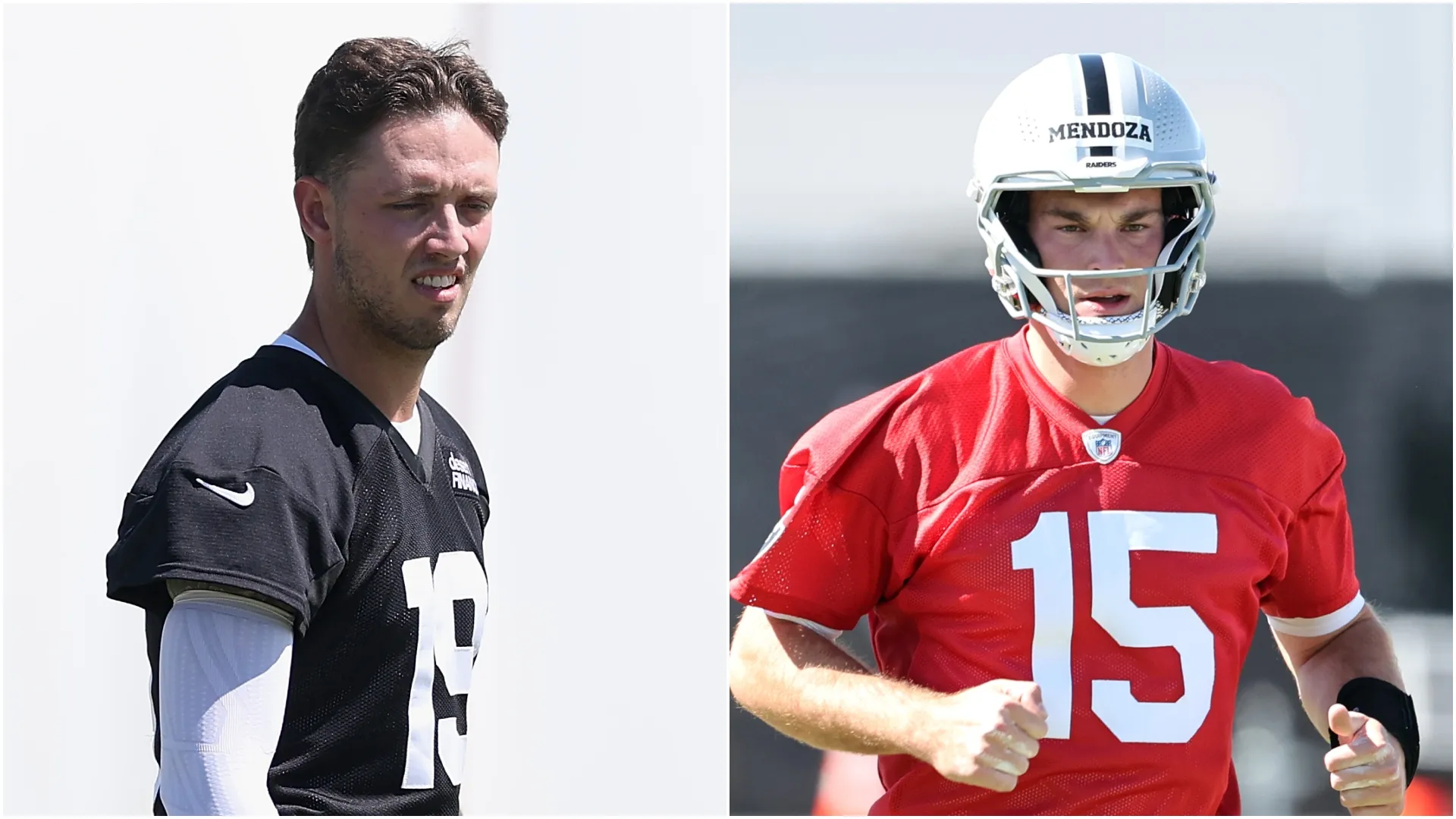 Beck and Mendoza during OTAs.