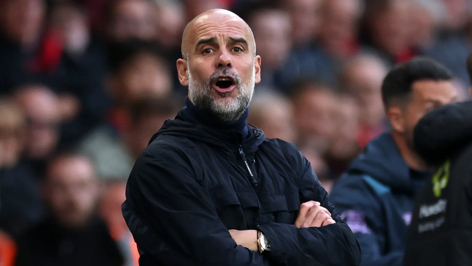 Pep Guardiola shouting
