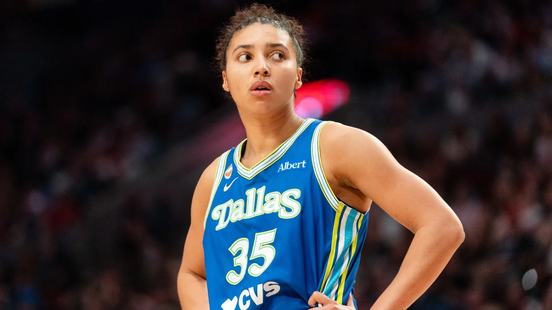 Azzi Fudd #35 of the Dallas Wings (Source: Ali Gradischer/Getty Images)