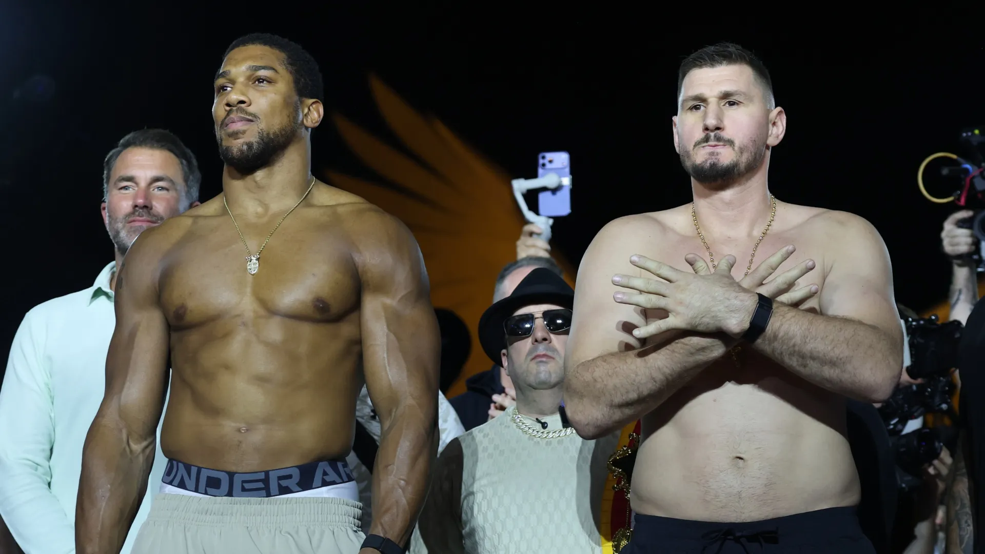 Anthony Joshua and Kristian Prenga – Richard Pelham/Getty Images