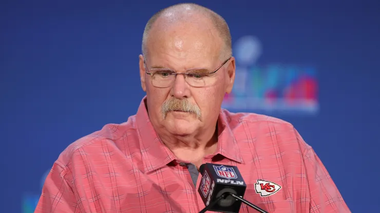 Kansas City Chiefs head coach Andy Reid speaks during a press conference.