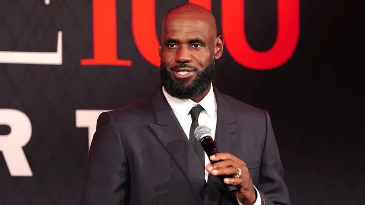 LeBron James speaks onstage during the TIME100 Sports Gala.