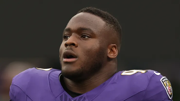 Nnamdi Madubuike #92 of the Baltimore Ravens