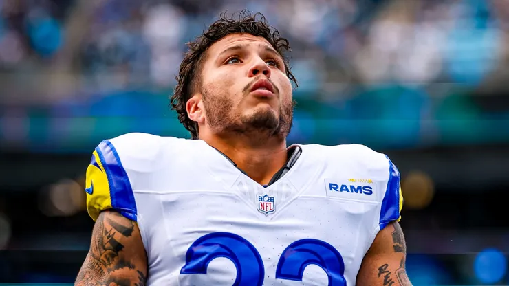Blake Corum #22 of the Los Angeles Rams