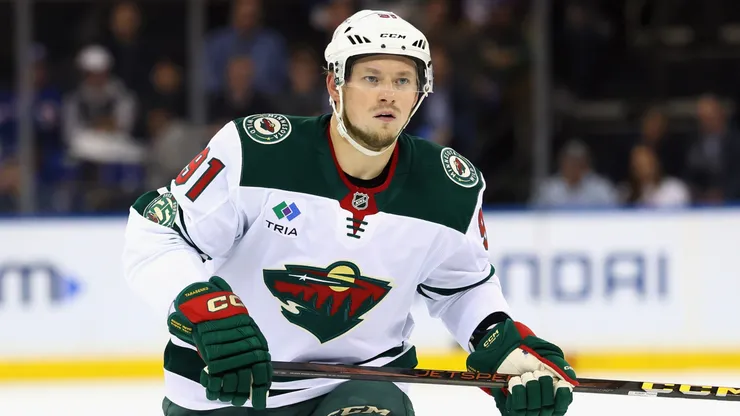 Vladimir Tarasenko #91 of the Minnesota Wild skates against the New York Rangers.