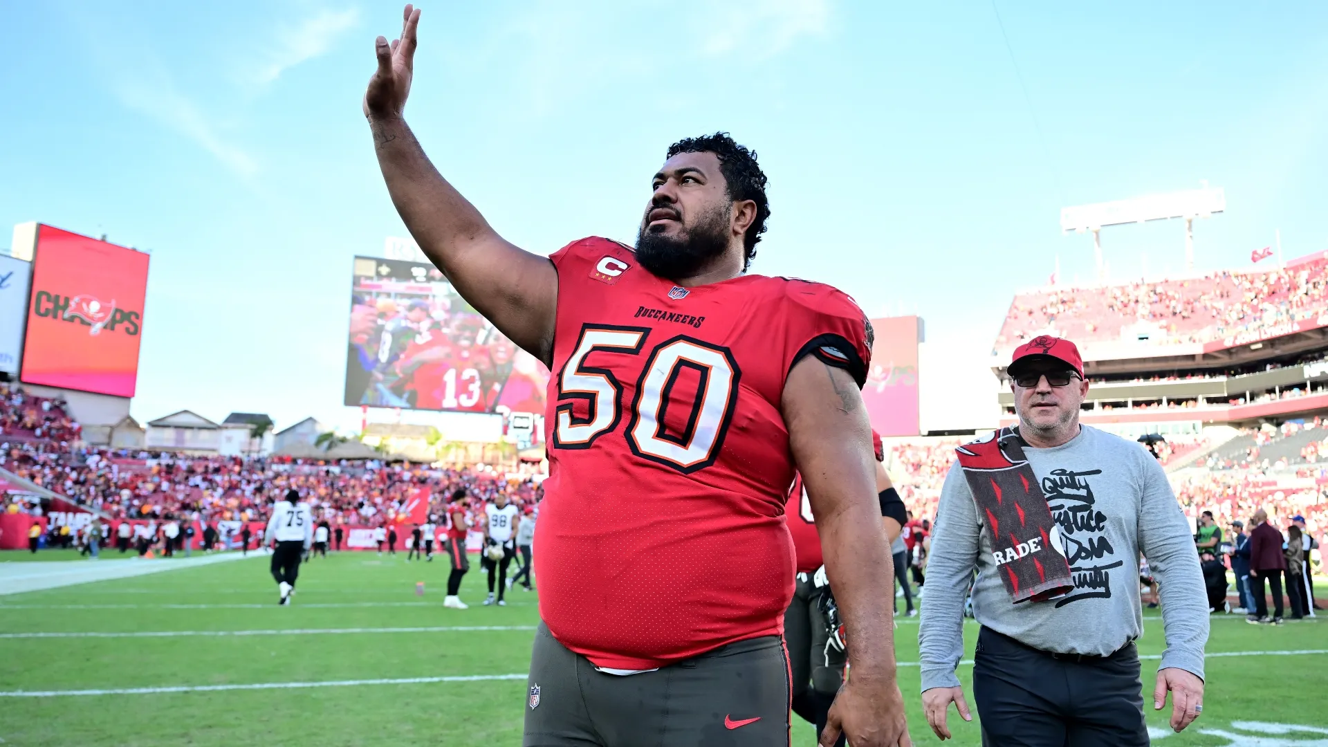 Vea with the Bucs (Getty Images)